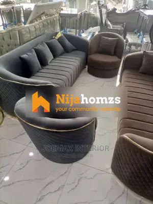 Modern 8 Seater Living Room Living Fabric Made Royal Sofa Chair.